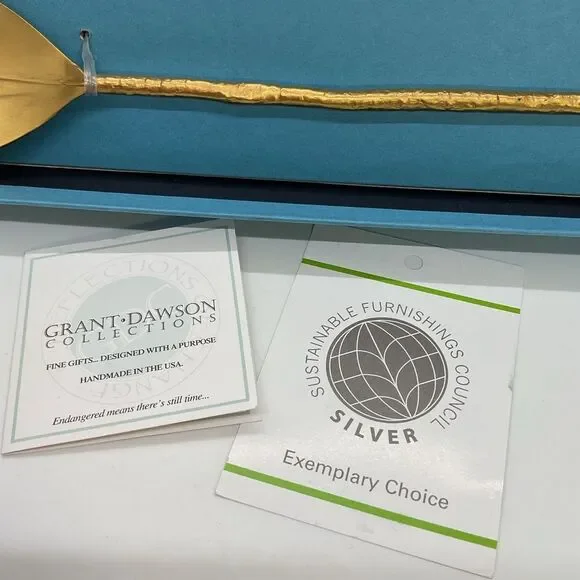 Grant Dawson Collection Mangrove 24k gold plated Salad Serving Set
